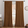 Joydeco Golden Brown 100% Blackout Curtains 72 Inch 2 Panels, Luxury Thermal Brown Velvet Curtains for Bedroom Living Room, Soundproof Blackout Window Drapes, Rod Pocket & Back Tab (52W x 72L)