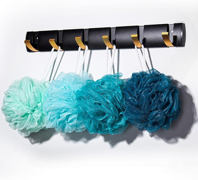 Loofah for Women 75g 4 Pack, Bath Sponge Soft Mesh Shower Puff Loofah Sponge, Exfoliating Body Scrubber, lufas for Women, Shower Accessories (Blue)