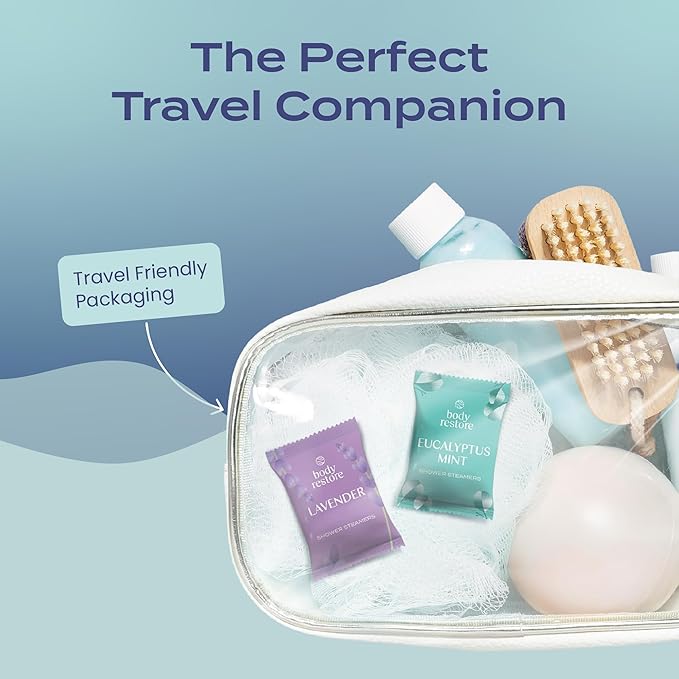 Body Restore Shower Steamers Aromatherapy 6 Pack - Christmas Stocking Stuffers for Men, Birthday Gifts for Women, White Elephant, Relaxation, Self Care - Clarity