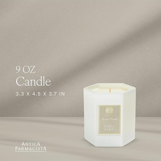 Antica Farmacista Luxury Scent Candle - Decorative Home Candle - Long-Lasting & Premium Scented - Luxury Gift - Warm White, 9 oz