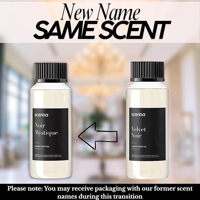 Scentia Noir Mystique – Hotel-Inspired Diffuser Oil, 120ml (0.67 fl oz) | Essential Oil Blend of Rose, Bergamot, Lemon & Musk | Luxury Aroma for Aromatherapy Diffusers & Humidifiers, Thanksgiving Gift