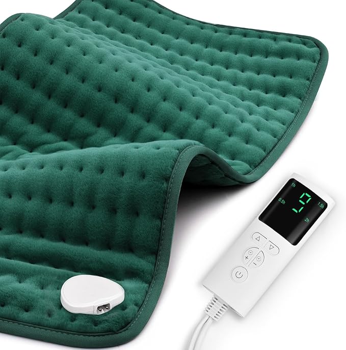 Heating Pad for Back Pain Relief 17"x33" Large, Moist Dry Heat Options, XL Electric Heating Pads, 9 Heat Settings, Machine Washable, Auto-Off, Gifts for Women, Mom, Men