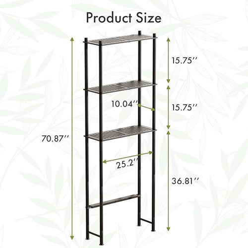 AmazerBath Bamboo Over The Toilet Storage Shelf, Over Toilet Bathroom Organizer Rack, 3-Tier Bathroom Shelves Over Toilet, Space Saver, Espresso