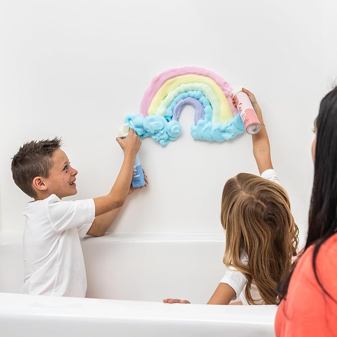 Fluffy Foam Soap for Kids Bath and Hand Washing - Hypoallergenic Fun Colorful Foamy Cleanser for Sensory Play, Bathtime Art, Washing - Moisturizing Formula with Aloe and Hyaluronic Acid - 5 Pack