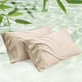 Bedsure King Size Pillow Cases Set of 2, Cooling Pillow Cases King, Rayon Derived from Bamboo Beige Pillowcases, Breathable & Silky Soft Cool Bedding Pillow Covers with Envelope Closure, 20x36 Inches