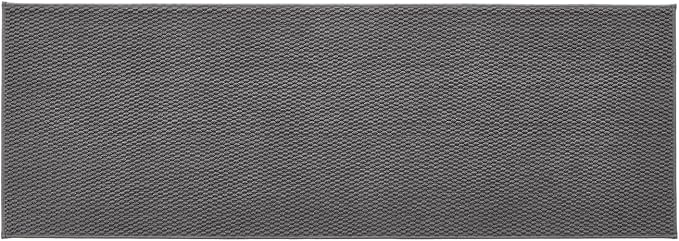 Bathroom Runner Rugs, Long Bath Mat Runner Washable Thin Quick Dry Low Pile Bathroom Runner Rugs Non Slip, Dark Grey 24"x70"