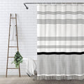 Awellife Black and White Boho Shower Curtain for Bathroom Stripe Tassel Shower Curtain Farmhouse Cotton 84" L x 72" W
