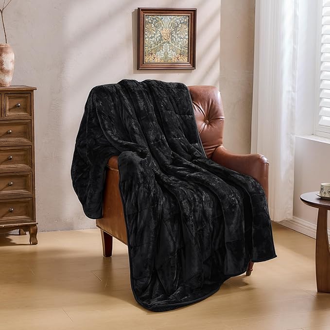 Super Fuzzy Soft Sherpa Fleece Weighted Blanket, 20 lbs Dual Sided Fluffy Heavy Weighted Blankets for Adults - No Bunching with Double Layers of Soft Inner Lining (60"x 80", 20 Pounds)