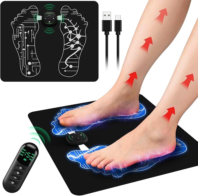 Portable Foot Massager for Tired Feet -6 Massage Modes,20-Min Timer, Pulse & Deep Tissue Relief, Travel-Friendly Comfort