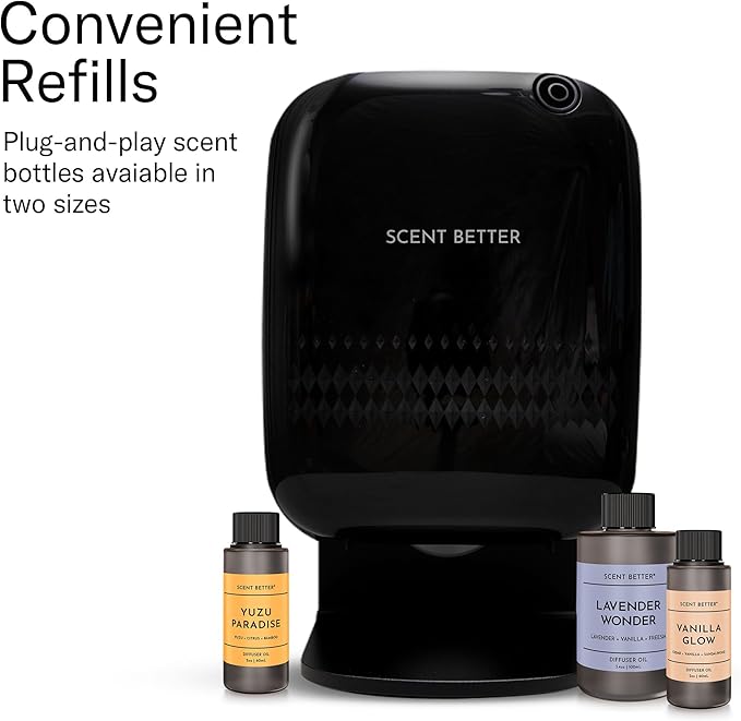 Scent Better Pro - Smart Bluetooth Essential Oil Diffuser for Home, Hotel, Spa, Office, Waterless - Includes Free Linen Breeze - White