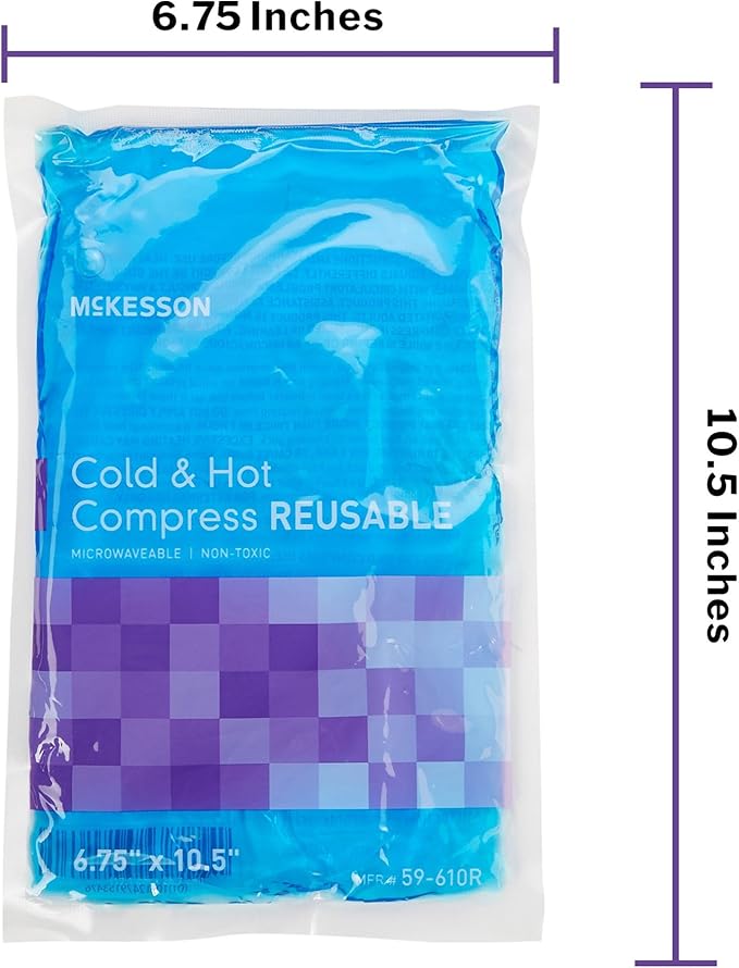 McKesson Cold and Hot Compress Reusable [24 Pack] Gel Ice Hot Packs for Injuries, 6.75 in x 10.5 in