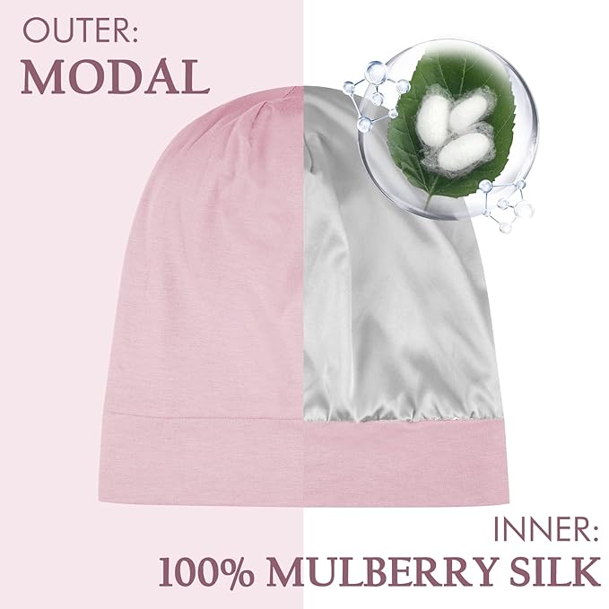 OLESILK Silk Bonnet for Long Hair: 100% Mulberry Silk for Sleeping Women&Men, Extra Large Loc Cap for Braids, Adjustable
