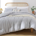 ROSGONIA Light Grey Twin/Twin XL Comforter Set for College Girls Boys, 1 Gray Comforter & 1 Pillowcase, Lightweight Kids Comforter Sets Dorm Bedding