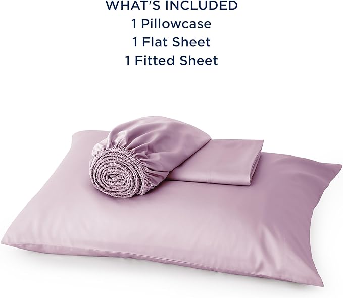 Bedsure Cooling Sheets Twin, Rayon Derived from Bamboo, Breathable & Soft Twin Sheets Set, Deep Pocket Up to 16 Inches, Hotel Luxury Silky Bedding for Hot Sleepers, Lavender