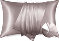 Bedsure Satin Pillowcase with Zipper, Similar to Silk Pillow Cases 2 Pack, Satin Pillow Cases Queen, Silky & Soft Bedding Pillow Covers for Hair & Skin, Gifts for Women Men, Dusty Rose, 20x30 Inches
