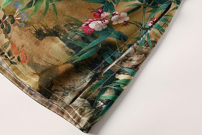 Women's Silk Kimono Robe Long Bathrobe Nightgown 100% Mulberry Silk for Women - Classic Floral Pattern