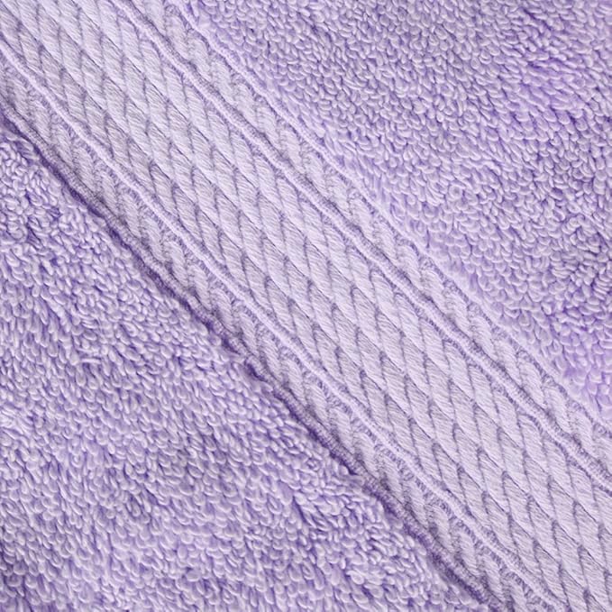 Superior Egyptian Cotton Pile Face Towel/Washcloth Set of 6, Ultra Soft Luxury Towels, Thick Plush Essentials, Absorbent Heavyweight, Guest Bath, Hotel, Spa, Home Bathroom, Shower Basics, Purple