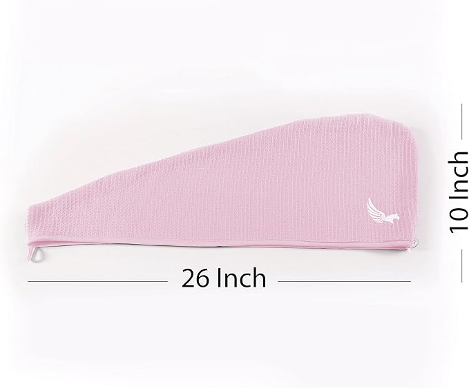 100% Turkish Cotton Hair Towel Wrap for Women,Non Microfiber,400-GSM(Grams per Square Metre),AntiFrizz,Hair Plop Waffle Towels for Curly,Long&Thick Hairs,Turban Head Wrap,1Pack10x26inc