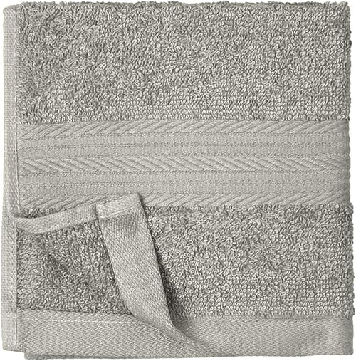 Amazon Basics Cotton Washcloths for Bathroom, Soft and Highly Absorbent, 12 in x 12 in, Gray, 12-Pack