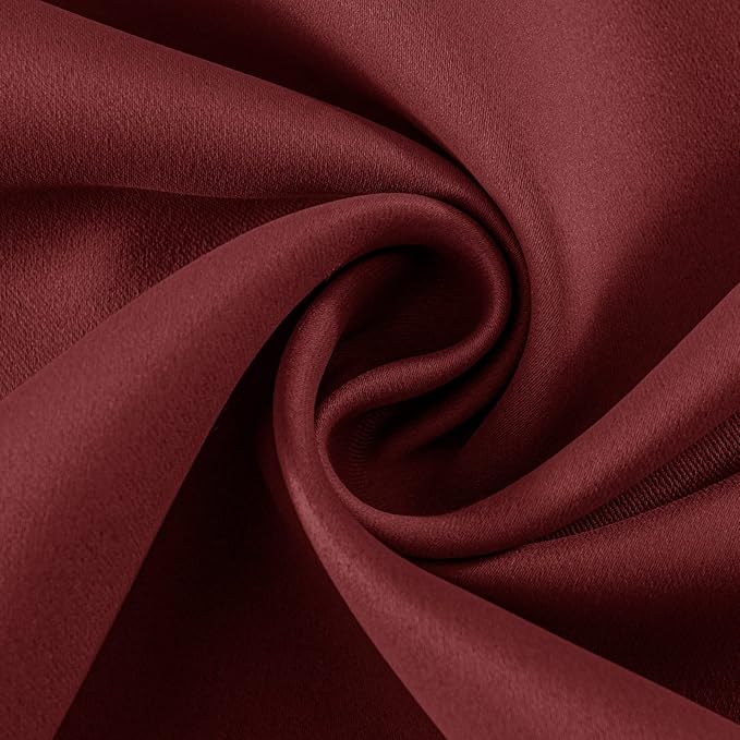 Joydeco Blackout Curtains 95 Inch Length 2 Panels Set, Thermal Insulated Long Curtains 2 Burg, Room Darkening Grommet Drapes for Living Room Bedroom Window (W52 x L95 Inch, Burgundy Red)