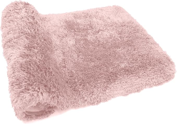 FIFU Bathroom Rugs 20" W x 32" L, Bath Mat for Bathroom, Bedroom, Laundry Room & Kitchen, Non-Slip Rubber Latex Backing, Extra Soft and Absorbent Microfiber Carpet, Machine Washable Rug, Pink