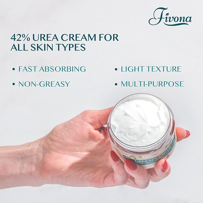 FIVONA 42% Urea Cream with 2% Salicylic Acid, Foot Cream for Feet Maximum Strength with Tea Tree and Aloe Vera Extracts Foot Lotion for Dry Cracked Heels, Callus Remover, Moisturizer Repair Cream