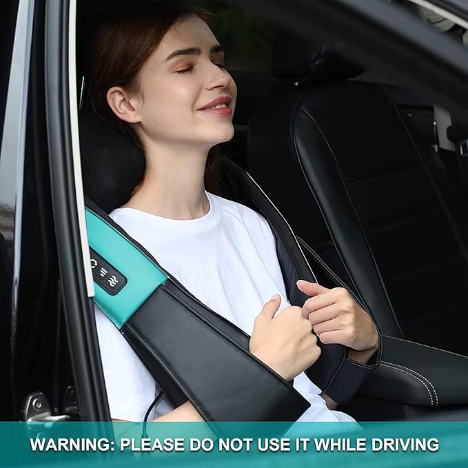 cotsoco Neck Massager, Shiatsu Neck and Back Massager with Heat for Pain Relief, Deep Tissue 3D Kneading Massage Pillow, Relaxation Gifts for Men and Women, Gifts for Dad, Elderly,Wife（Teal）