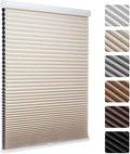 MYshade 1.5-Inch Cellular Cordless Blackout Shades,Thermal Insulating Noise Reducing Waterproof Blinds,Honeycomb Window Treatments for Indoor Light Control (Beige-35 W x 72" H)