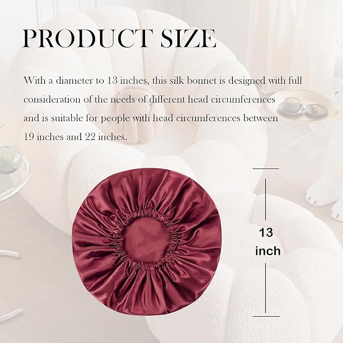 Satin Bonnet Double Layer Silk Bonnet for Sleeping Women Hair Care for Natural Curly
