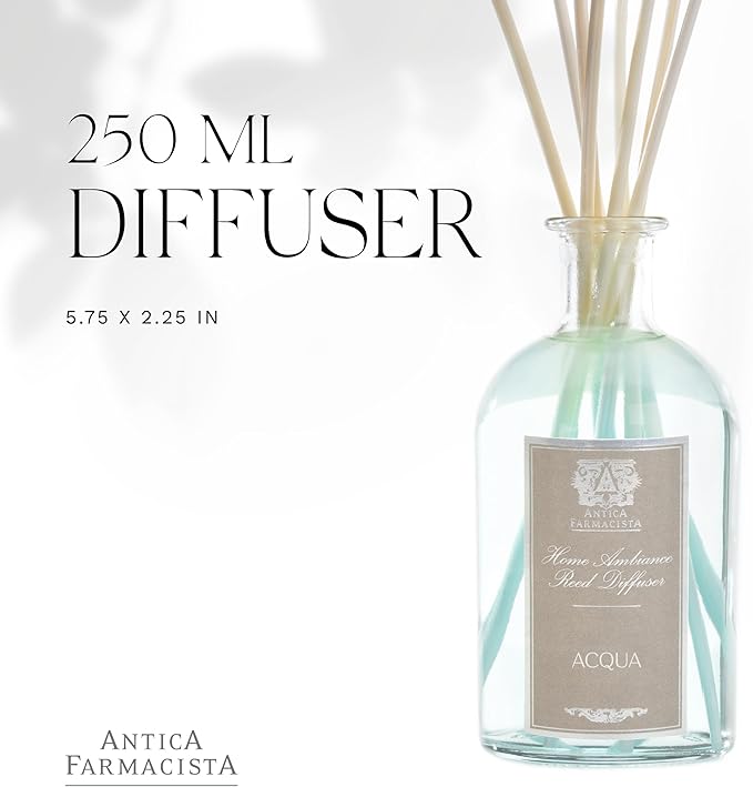 Antica Farmacista Home Ambiance Diffuser - Long-Lasting Reed Scent Diffuser - Luxury Room Freshener Gift - Acqua, 8.45 fl oz