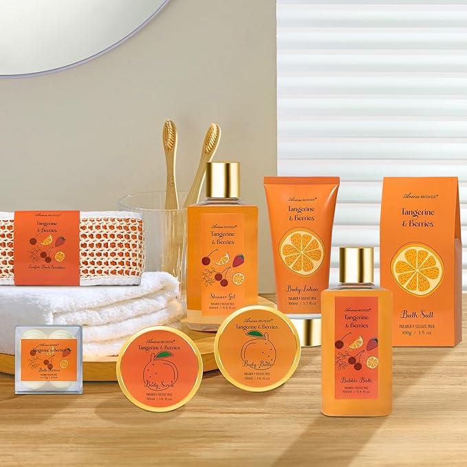 Spa Gifts for Women Bath Sets for Women Gift, Bath and Body Gifts Set, 9 Piece Spa Gift Set with Bath Bombs & Bath Oil, Relaxing Self Care Gift for Her, Birthday Gift Basket, Christmas Gifts