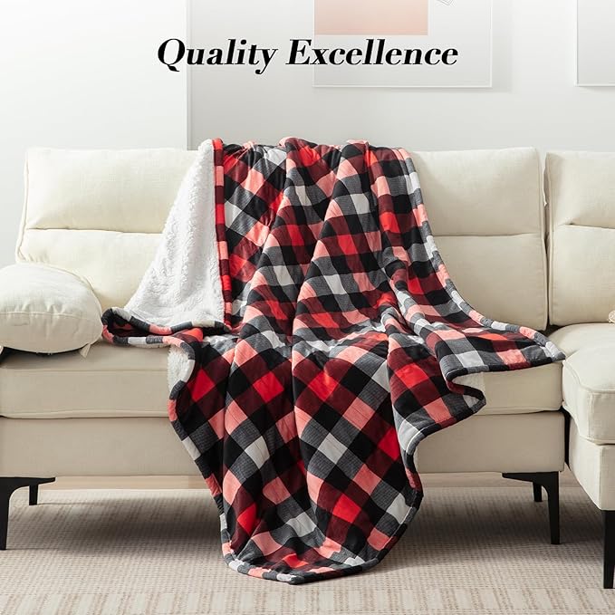Westinghouse Electric Throw Heated Throw Blanket Soft Flannel & Sherpa Heating Blanket with 6 Heating Levels 2-10 Hours Auto-Off, Fast Heating & Overheat Protection Machine Washable, Red 50x60 Inches