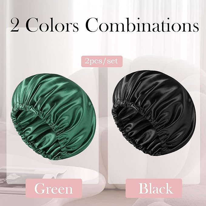 Satin Bonnet Double Layer Silk Bonnet for Sleeping Women Hair Care for Natural Curly
