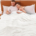 Heated Electric Blanket Queen–Faux Fur with Soft Thick Sherpa,Warm Winter Birthday Gifts for Women Grandma,Dual Control,10 Heat Settings,5 Time Settings, 84x90, Snow Cloud