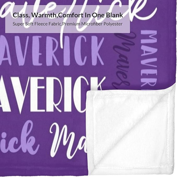 Name Blanket Personalized Blanket for Adult Kids Flannel Customize Throw Blanket Custom (Color 17, 40 x 50 Inches)
