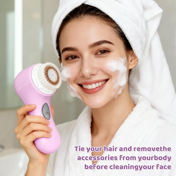 Clarisonic Mia 2 Electric Face Cleansing Brush with 2 Brush Heads, Sonic Facial Brush for Deep Cleaning & Exfoliation, Waterproof Rechargeable (Lavender)