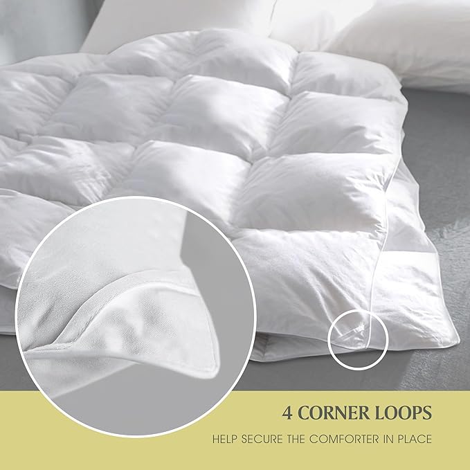 Farm To Home Down Alternative Comforter King Size Organic Cotton Duvet Insert Hotel Collection Hypoallergenic Machine Washable Comforter 108 x 98 for All Season