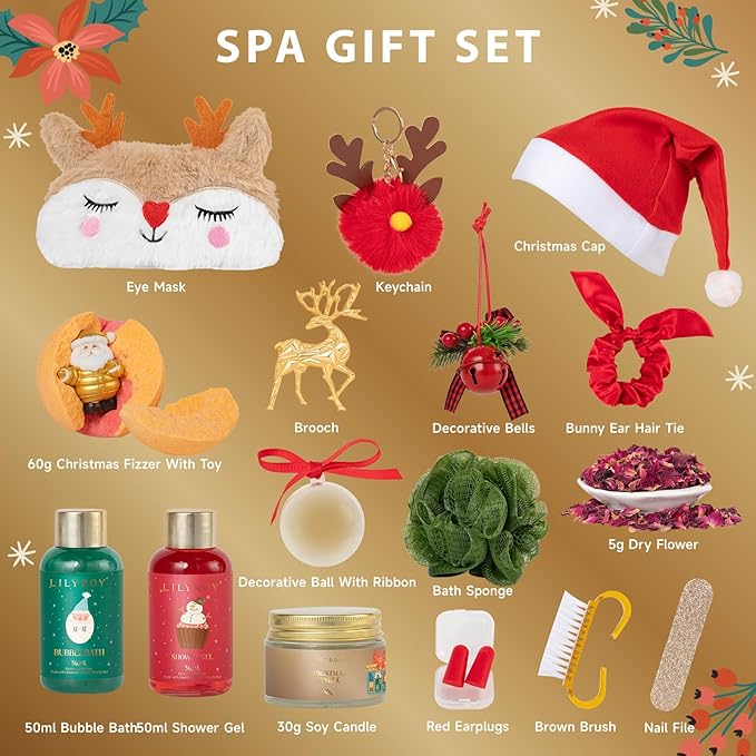 Advent Calendar 2025 Christmas Gifts for Women Mom - Luxury 2025 Gift Box for Christmas, Bath and Body Gift for Sister, Girlfriend, Wife, Mom｜Spa Set Bath Gift Idea for Female Friends