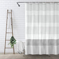 Awellife Boho Gray Shower Curtain for Bathroom Stripe Shower Curtain 72 X 72 Inches Farmhouse Cotton Grey