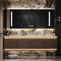 76IN Bathroom Vanity Set with Sink, Smart Defogging Vanity Mirror with 2 Light Strips | with Motion Sensing Light Strips, Bathroom Double Vanities with Sink Includes 2 Drawers (Mirror Cabinet)