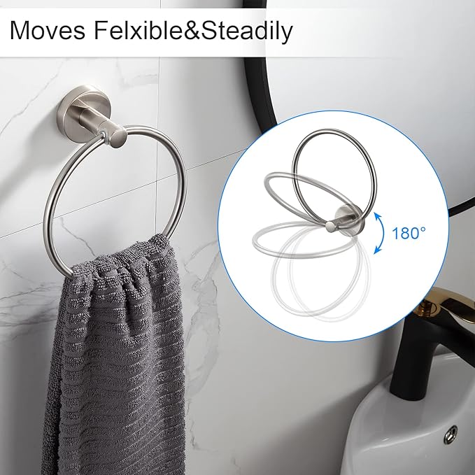 BGL Bathroom Hardware Set Brushed Nickel Bathroom Accessory Set Towel Bar 8 Pieces