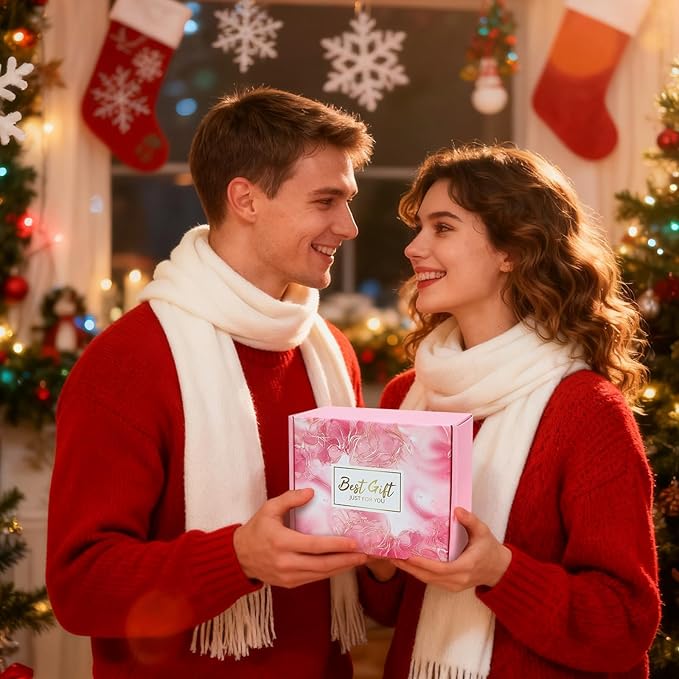 Spa Gift Basket with Bath Essentials- Pink Rose Relaxation Kit Set, Spa Items Box for Christmas Birthday Thanksgiving Holiday Women, Wife, Mom, Sister, Girlfriend