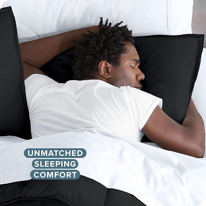 Bare Home Bedding Duvet Cover Full Size - Premium 1800 Super Soft Collection - Lightweight, Cooling Duvet Cover - Soft Breathable Bedding (Full, Black)