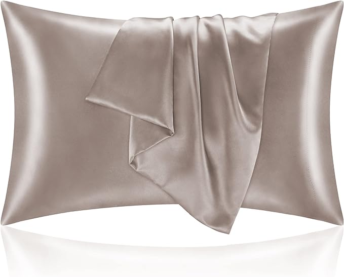 BEDELITE Satin Pillowcase for Hair and Skin, Super Soft and Cooling Similar to Silk Pillow Cases 2 Pack with Envelope Closure, Gift for Women Men(20"x26" Standard Size, Rose Taupe)