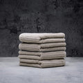 LUXOME Luxury Performance 4-Piece Hand Towel Set | Patented Quick-Dry Tech | Ultra Soft | 16" W x 30" L | Oyster (Tan)