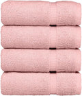 Luxury Hotel & Spa Ultra Soft Hand Towels 100% Turkish Cotton - Pink - Set of 4