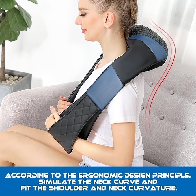 Shiatsu Neck and Back Massager with Heat, Electric Deep Tissue 4D Kneading Massage Pillow for Shoulder, Leg, Body Muscle Pain Relief, Home, Office, and Car Use - Best Gifts for Women Men Mom Dad
