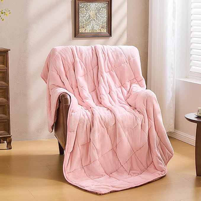 Super Fuzzy Soft Sherpa Fleece Weighted Blanket, 15 lbs Dual Sided Fluffy Heavy Weighted Blankets for Adults - No Bunching with Double Layers of Soft Inner Lining (60"x 80", 15 Pounds)