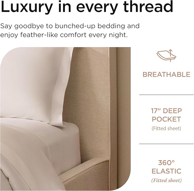 Threadmill California King Sheet Sets |Certified American Supima Cotton Sheets | 656 Thread Count 4 Piece Hotel Quality Luxury Bed Sheets Set with Elasticized Extra Deep Pocket | White Sheets