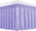 Biscaynebay Wrap Around Bed Skirts for King & Cal King Beds 18" Drop, Lavender Adjustable Elastic Dust Ruffles Easy Fit Wrinkle Resistant Silky Luxurious Fabric Machine Washable